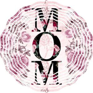 Handmade Mom Pink Floral 10" Wind Spinner